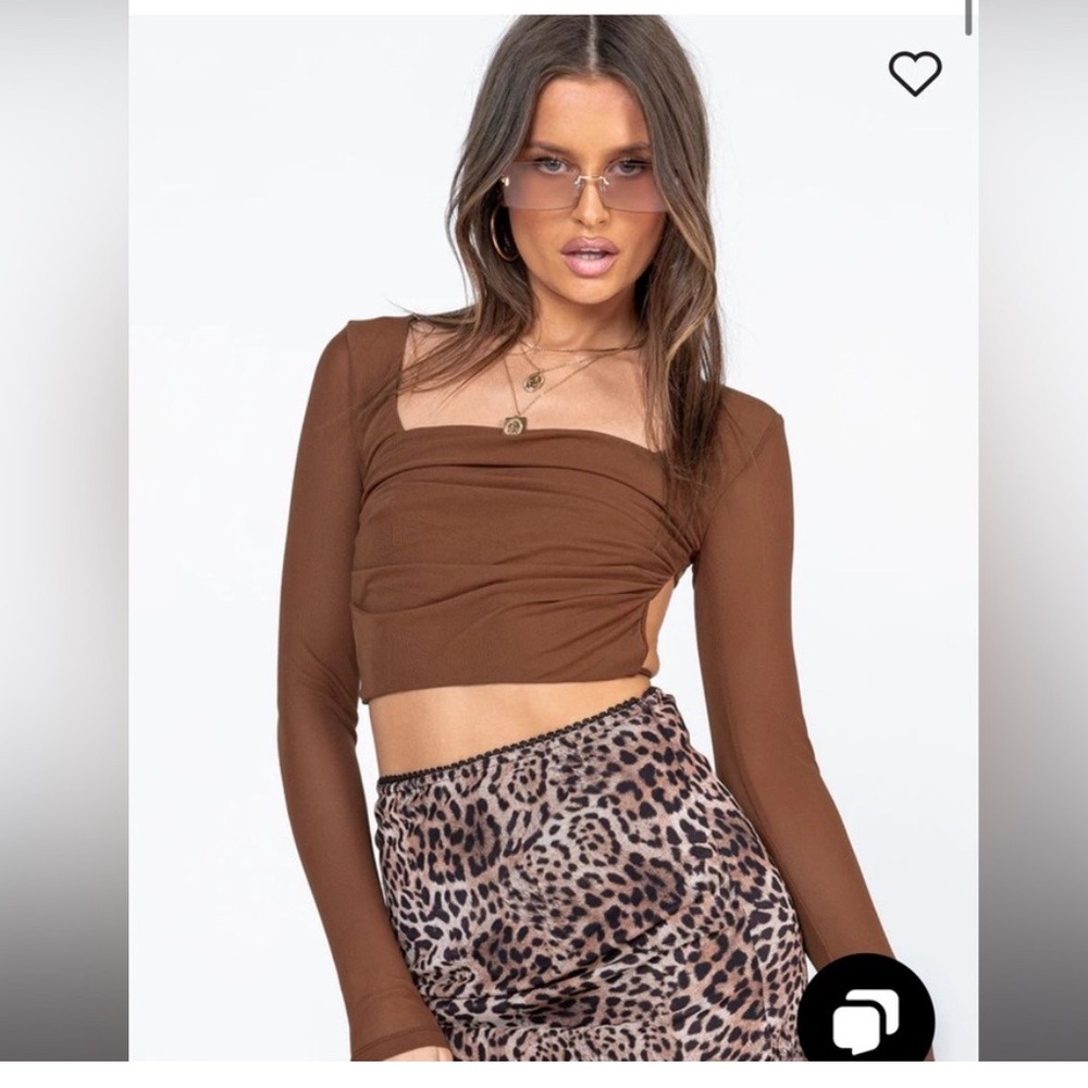 Princess Polly Open Back Brown Crop top US 0